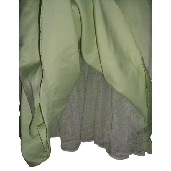Masquerade Dress Vintage y2k Lime Green Fairy Mesh Glitter Gown Princess Pixie - Picture 13 of 16